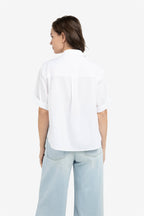 Blouse met Omgeslagen Mouwen