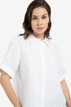 Blouse met Omgeslagen Mouwen