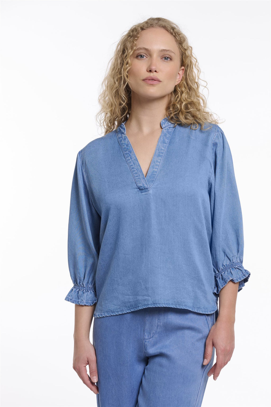 Blouse met V-hals