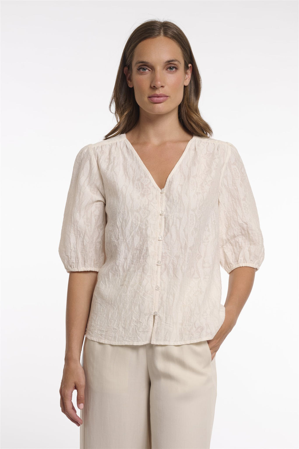Blouse met V-hals