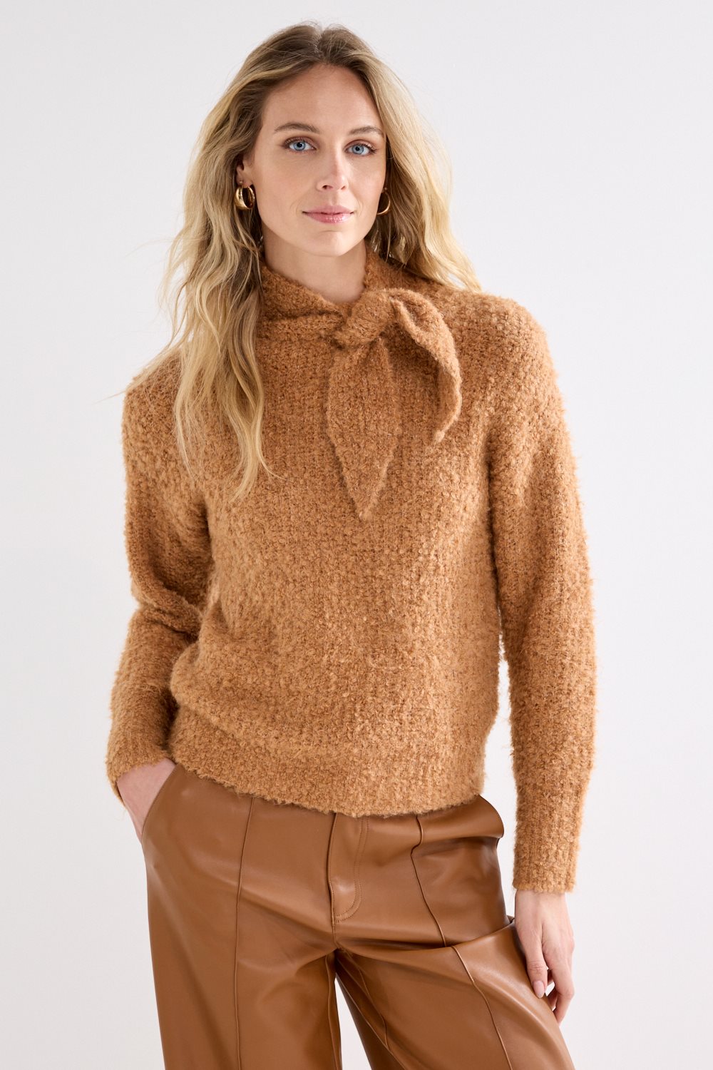 Bouclé Jumper Scarf Collar