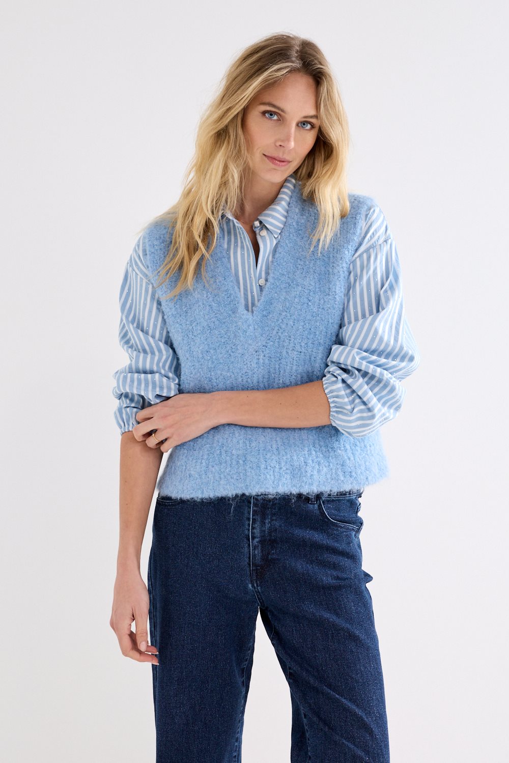 Bouclé Sleeveless Jumper
