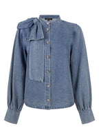 Denim Blouse Bow Detail