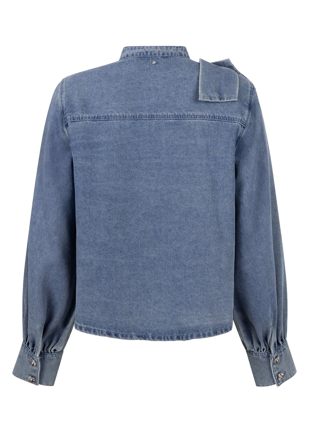 Denim Blouse Bow Detail