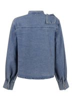 Denim Blouse Bow Detail
