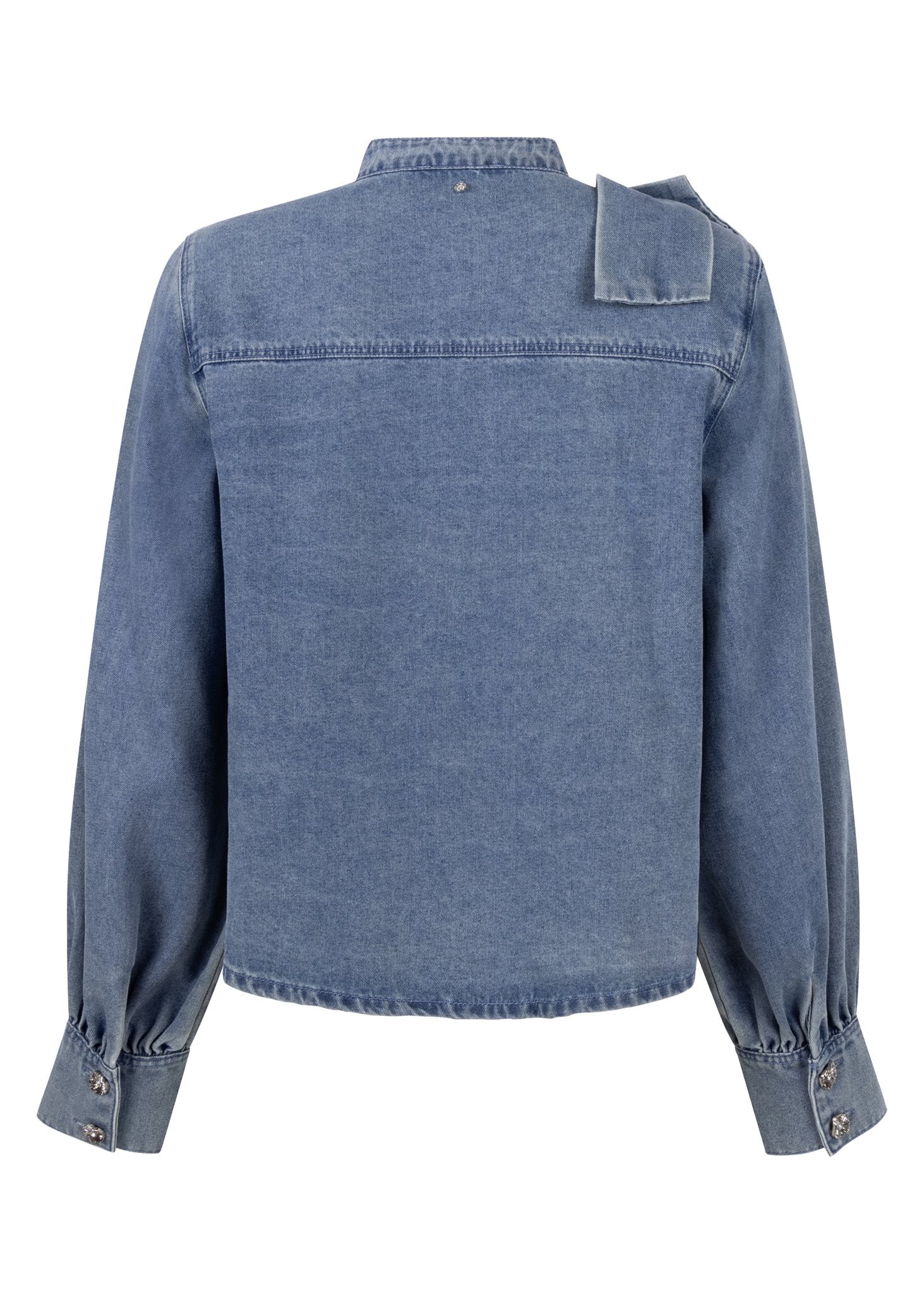 Denim Blouse Bow Detail