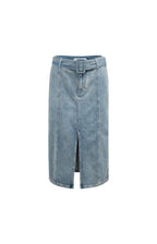 Denim Midi Rok met Ceintuur