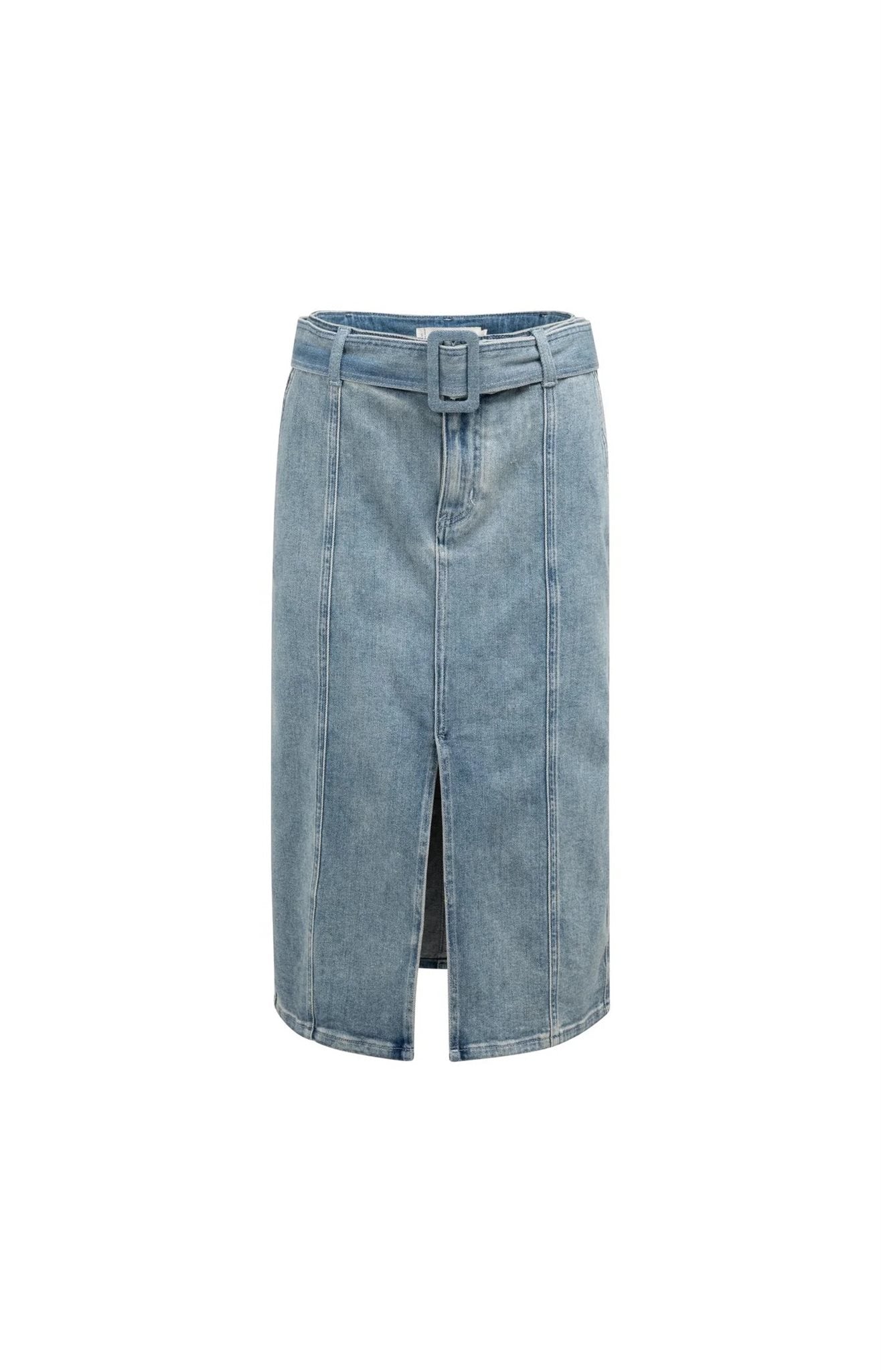 Denim Midi Rok met Ceintuur