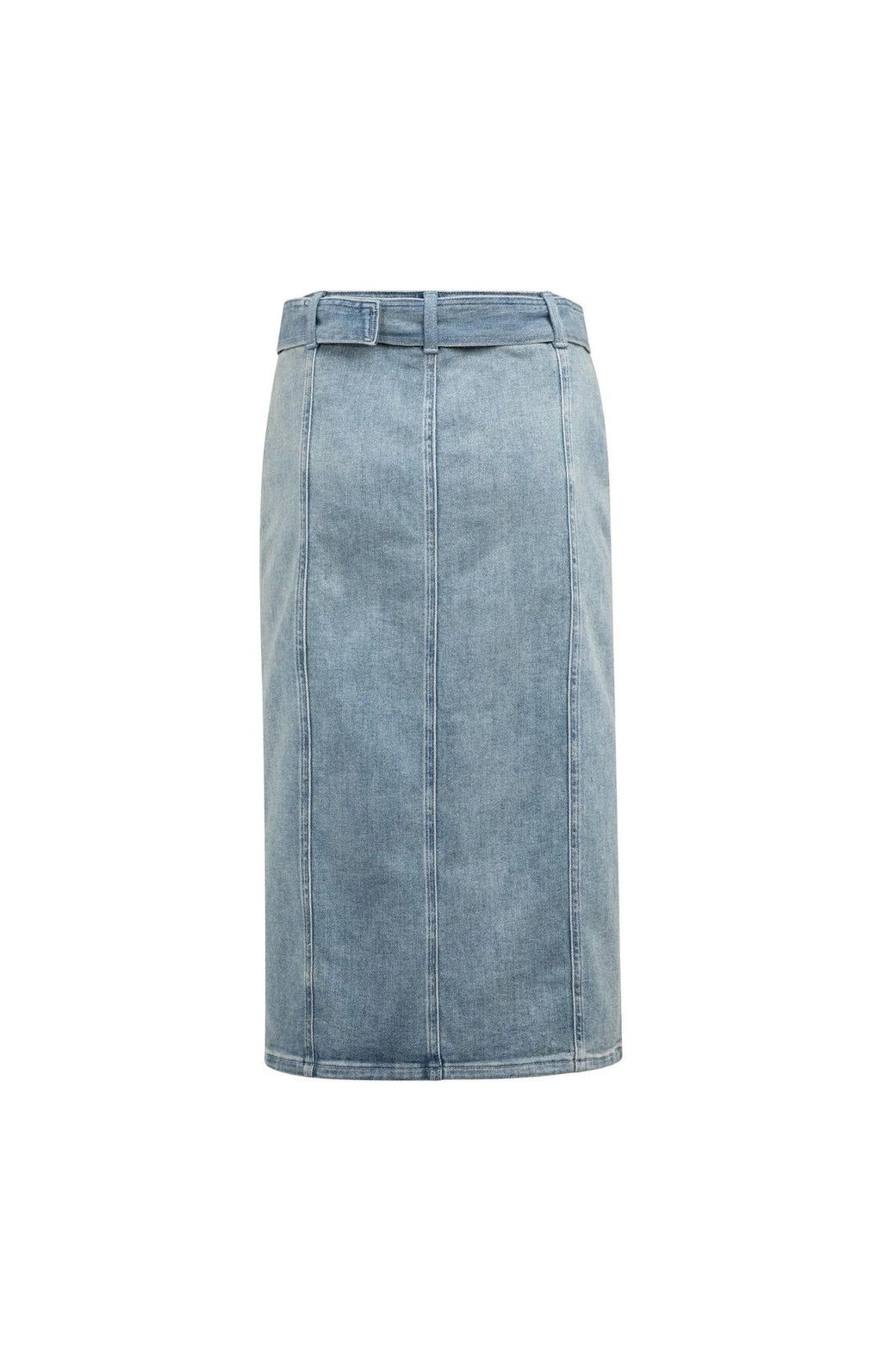 Denim Midi Rok met Ceintuur
