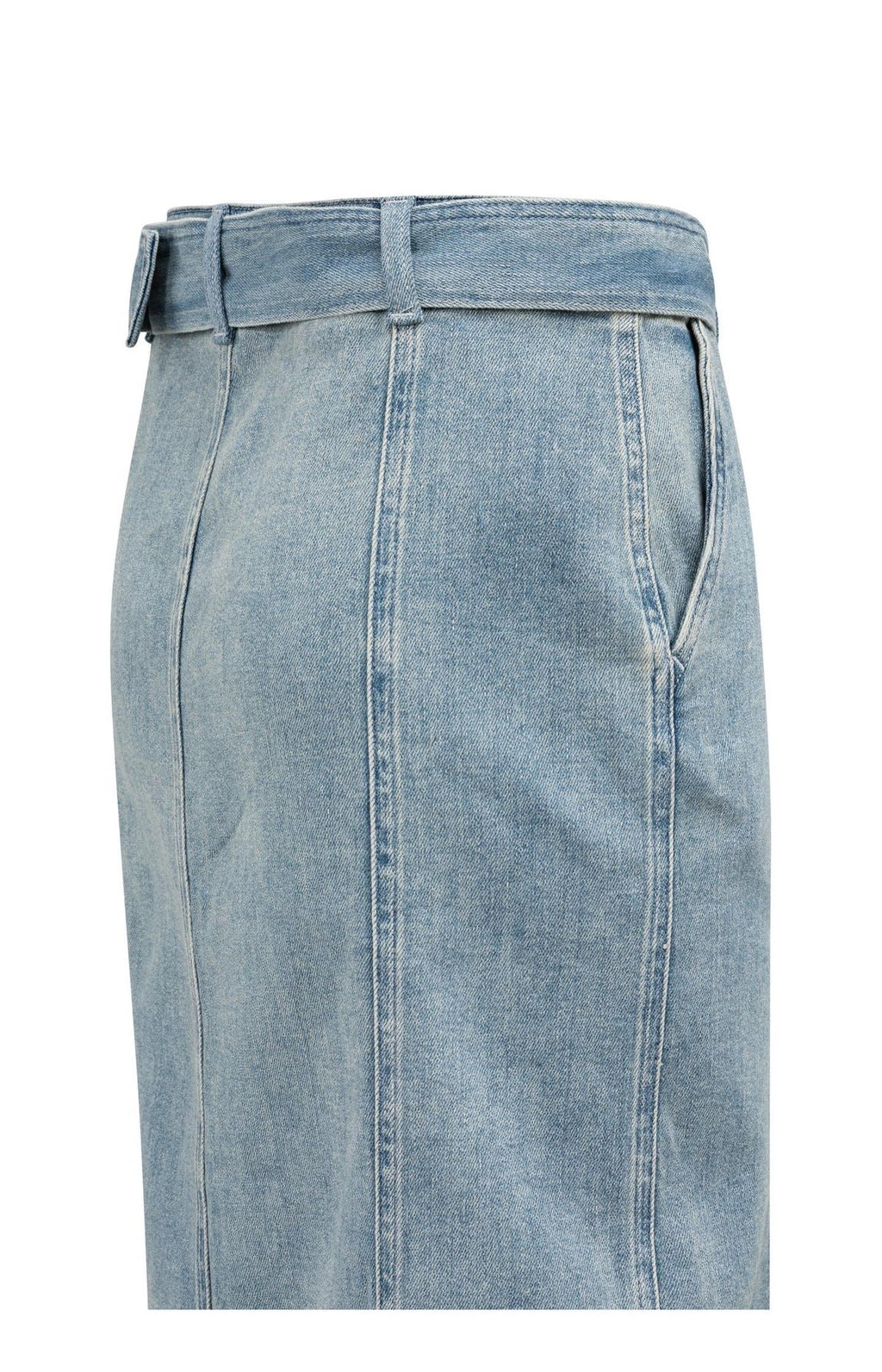 Denim Midi Rok met Ceintuur