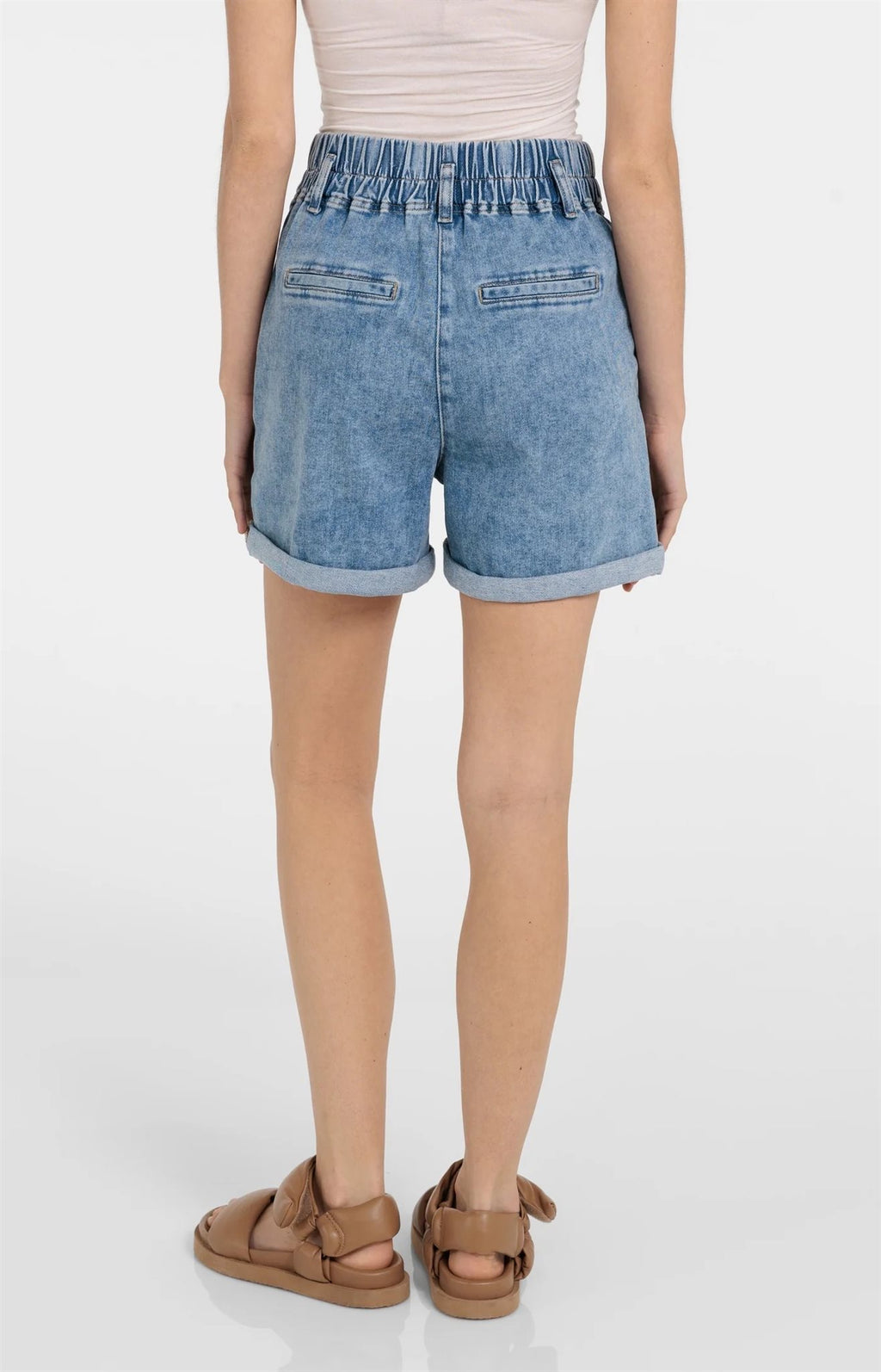Denim Short met Koordsluiting