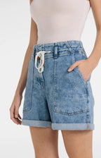 Denim Short met Koordsluiting