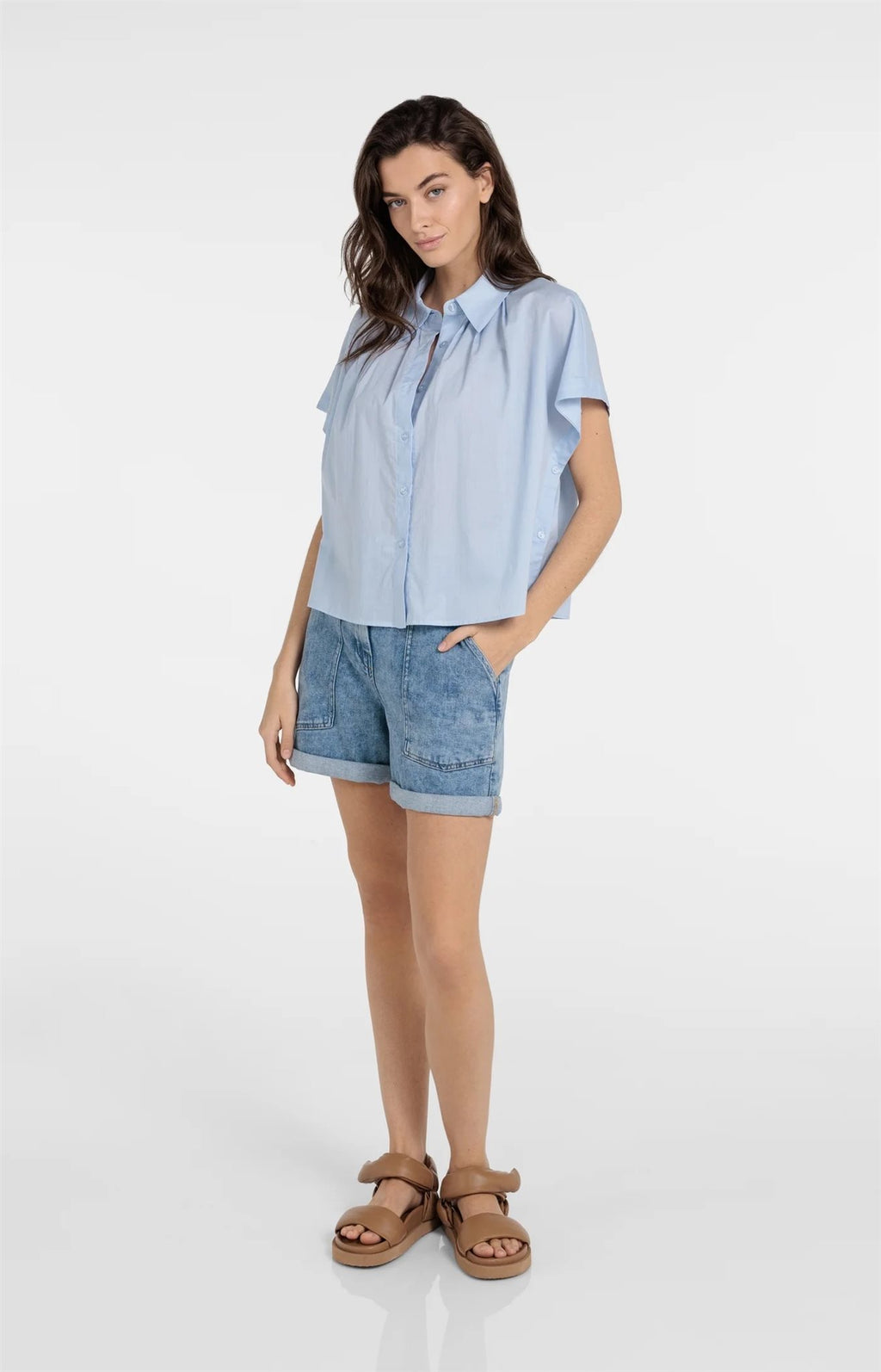 Denim Short met Koordsluiting