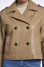 Double Breasted Leren Jacket