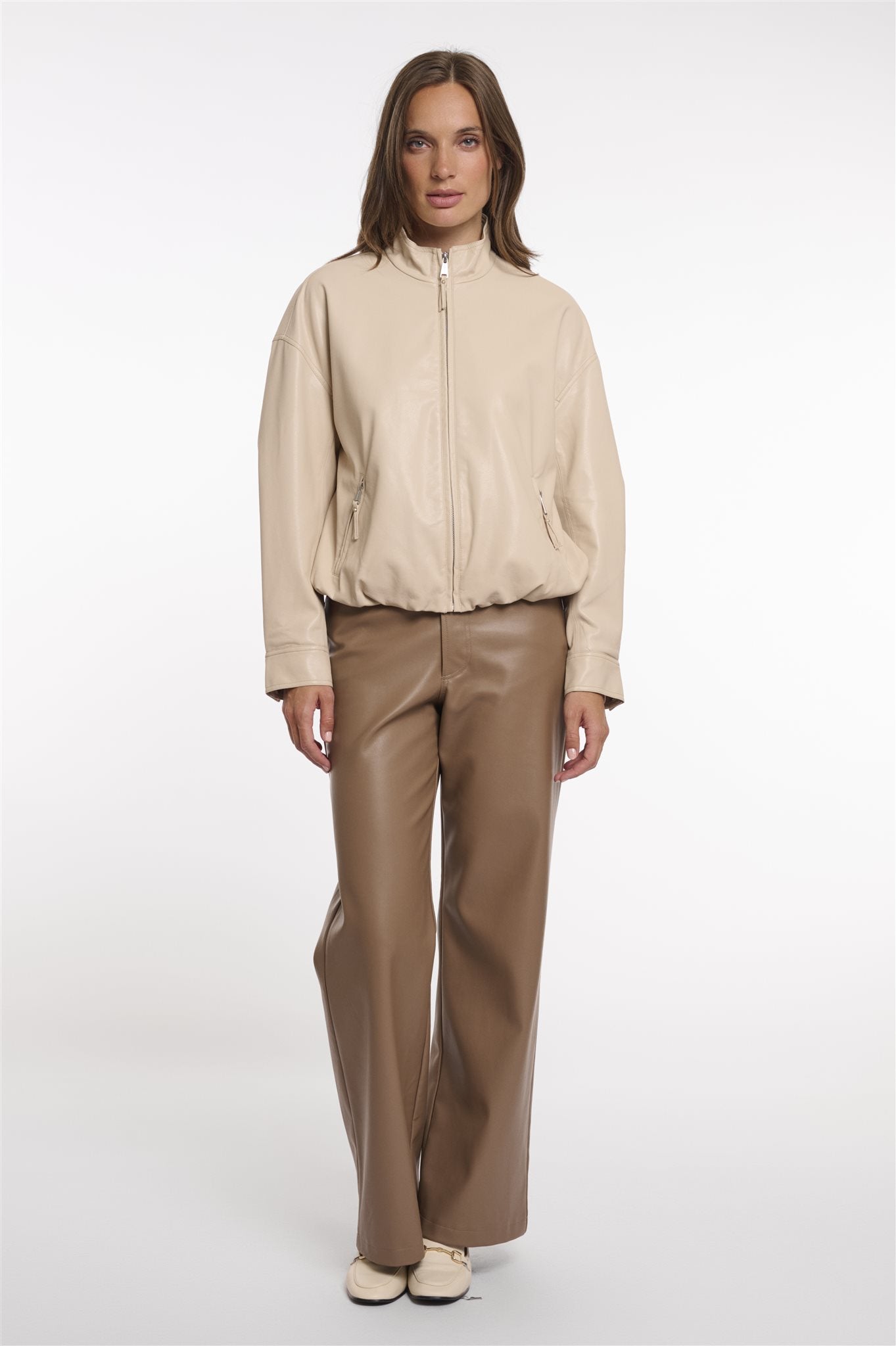 Faux Leather Blousonjack