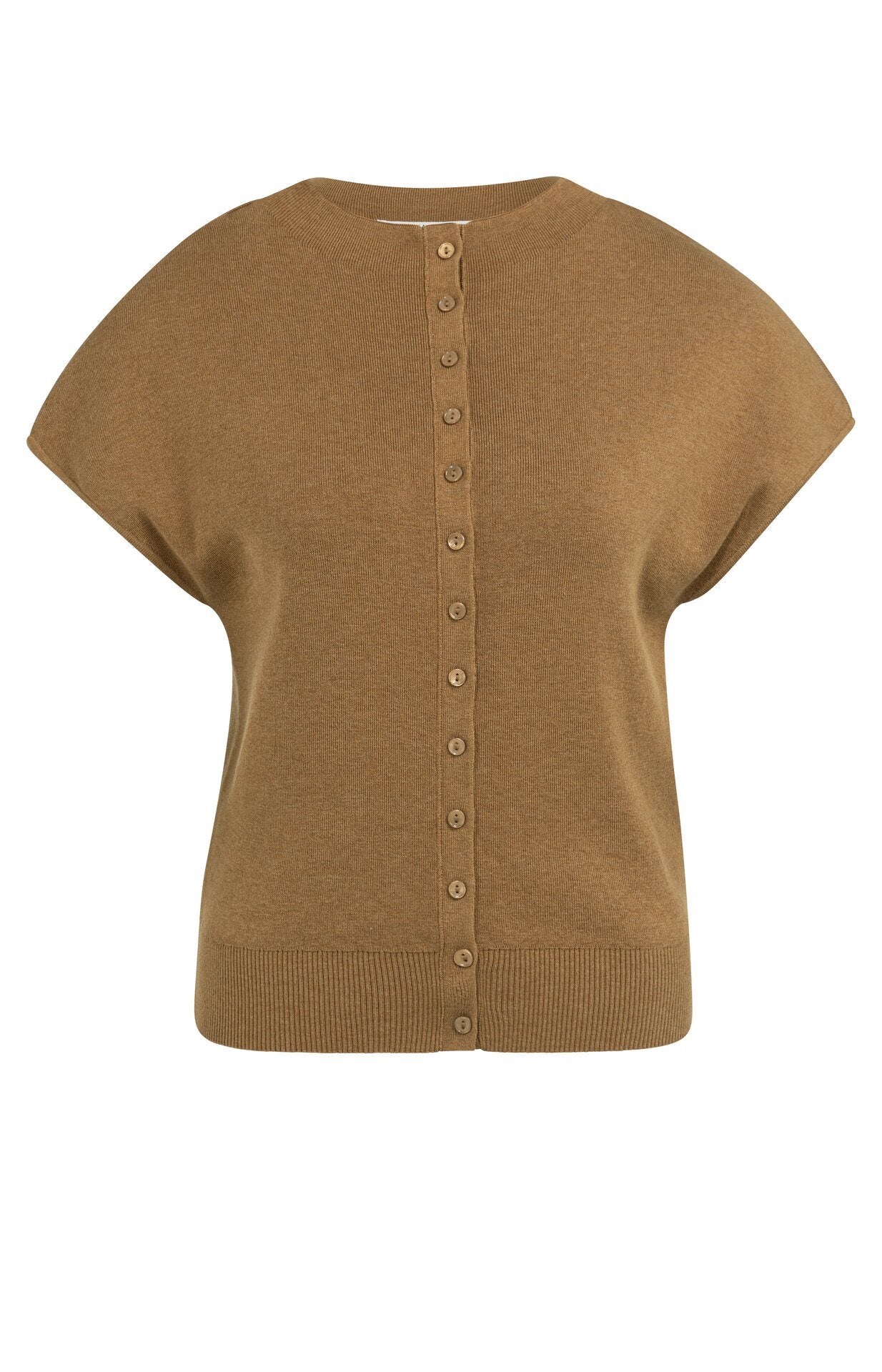Gebreid Vest met Korte Mouwen