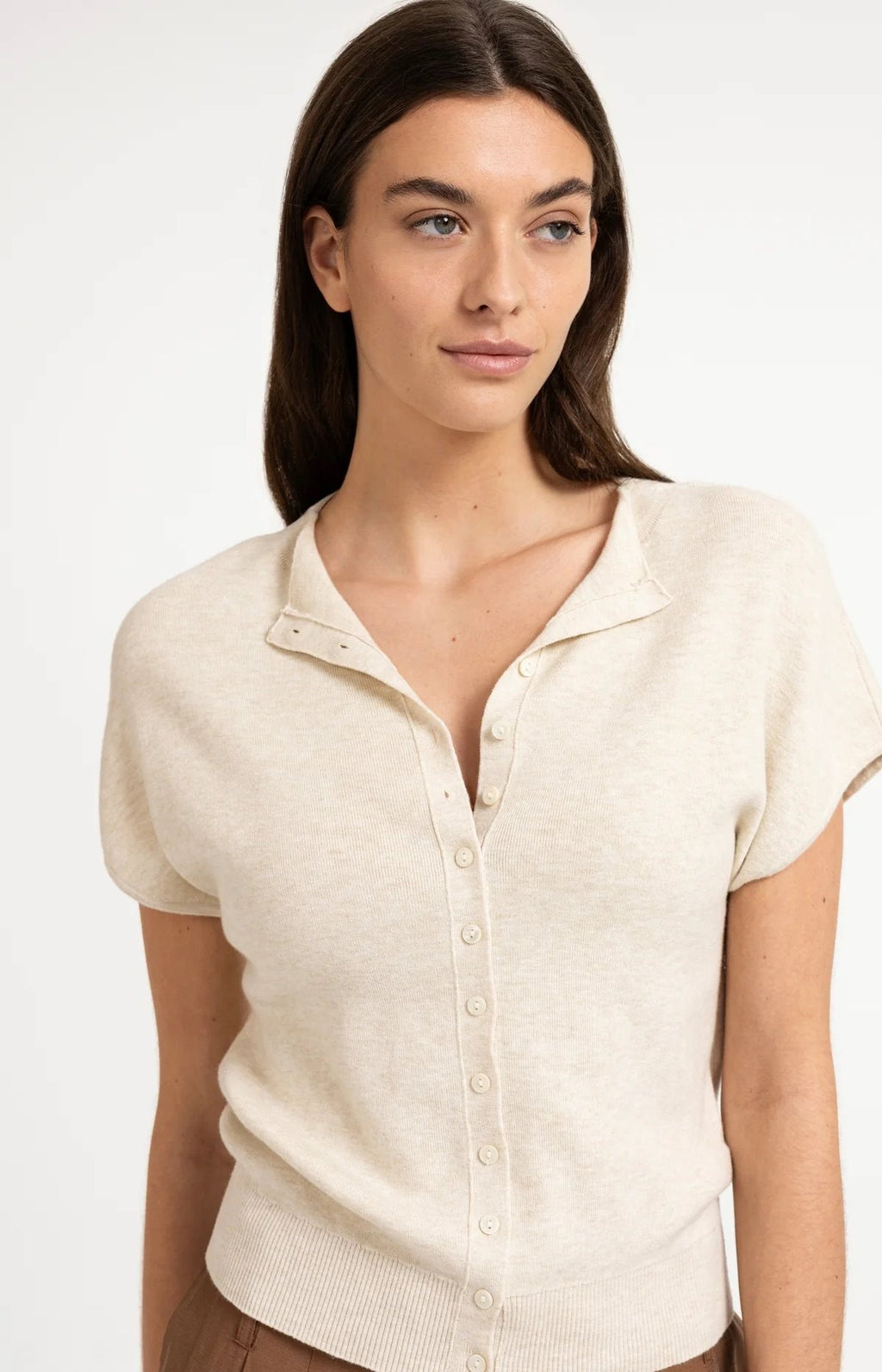 Gebreid Vest met Korte Mouwen