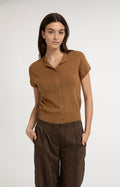 Gebreid Vest met Korte Mouwen