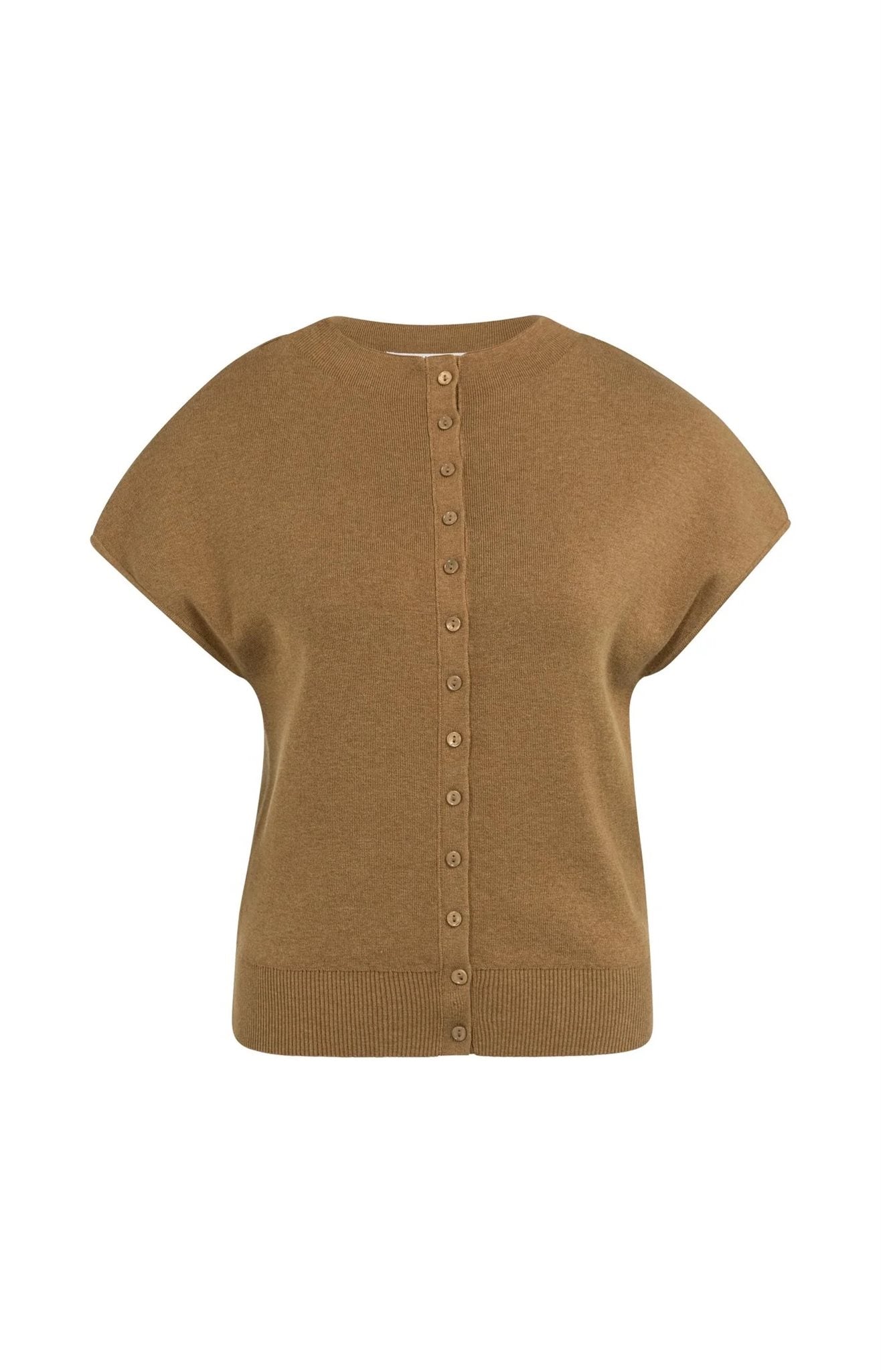 Gebreid Vest met Korte Mouwen