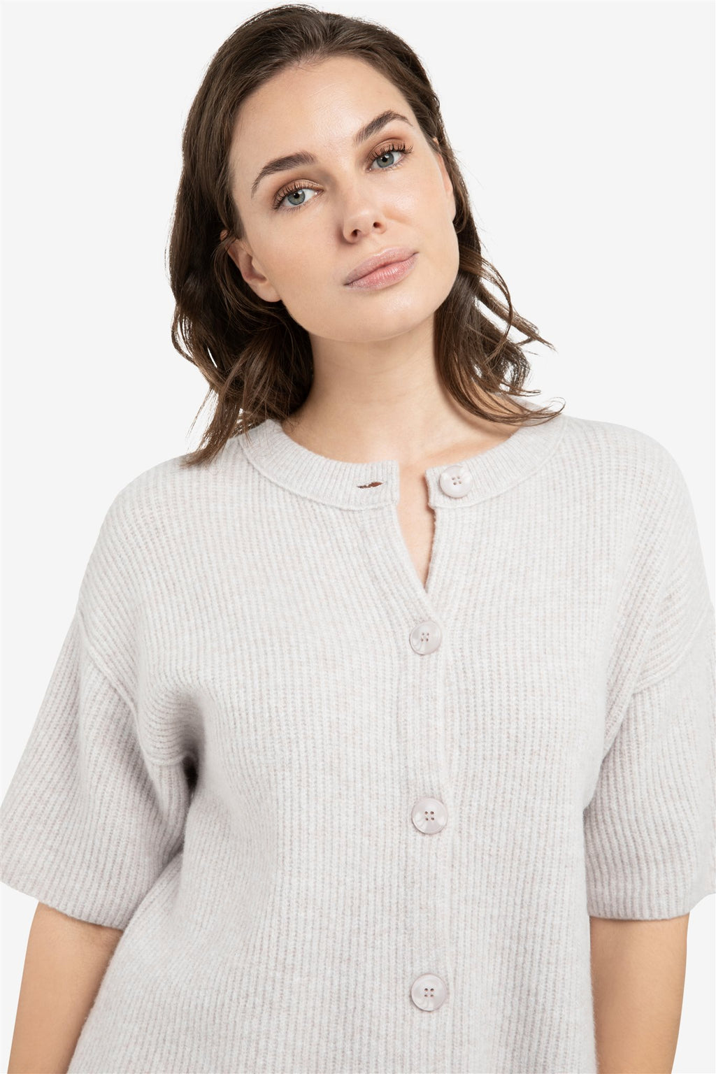 Gebreid Vest met Wijde Mouwen