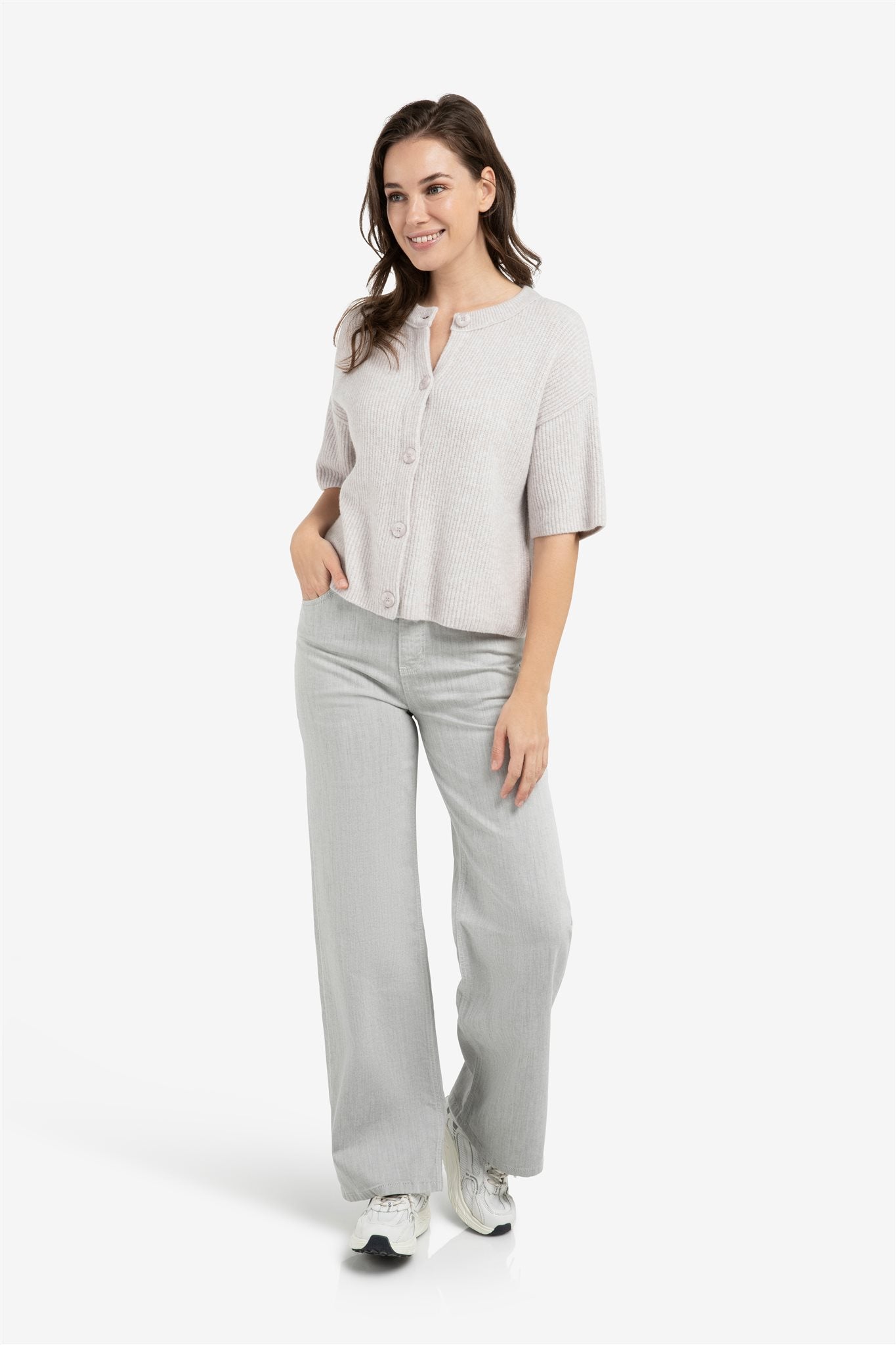 Gebreid Vest met Wijde Mouwen