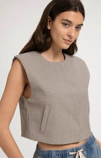 Geruit Gilet Schoudervulling