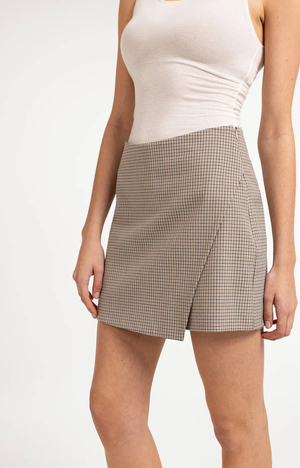 Geruite Skort met Overslag