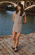 Geruite Skort met Overslag