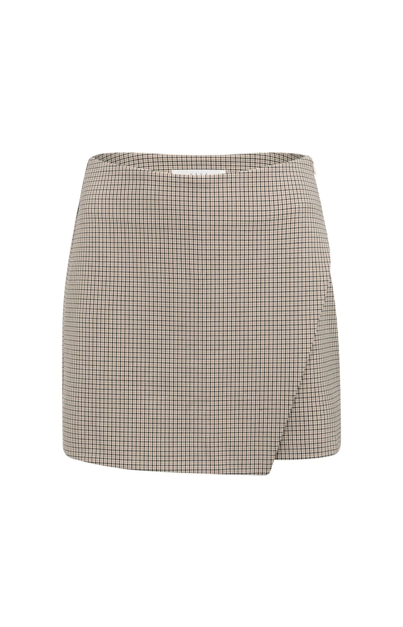 Geruite Skort met Overslag