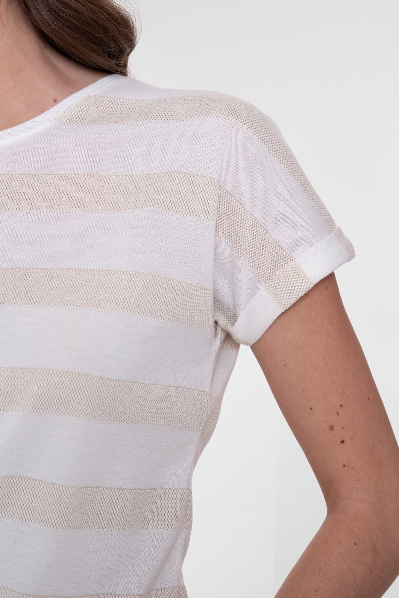 Gestreept T-shirt met Lurex