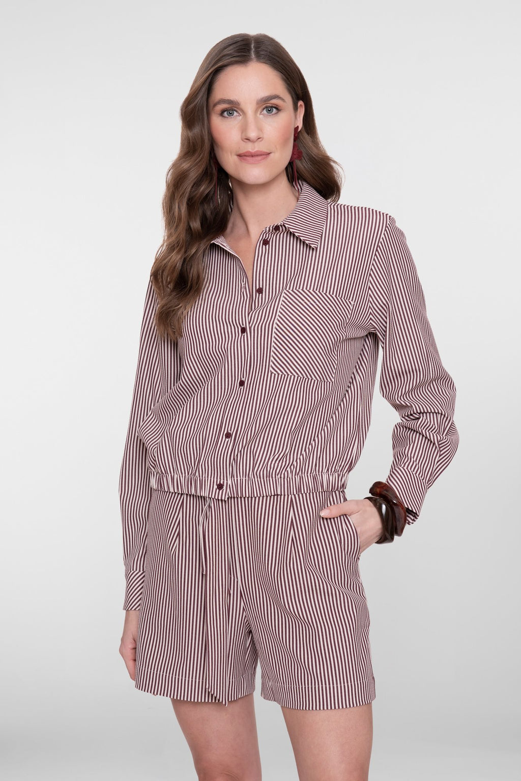 Gestreepte Blouse met Borstzak