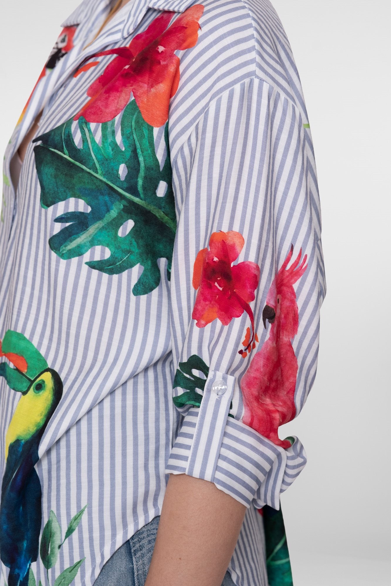 Gestreepte Blouse met Vogels