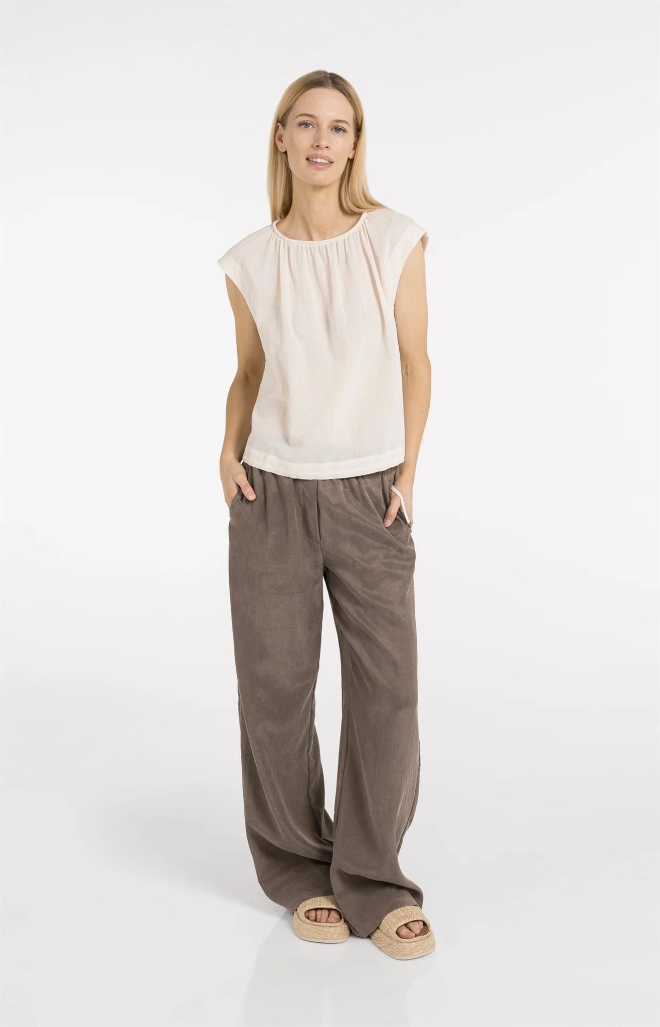 Geweven Broek met Tailleband