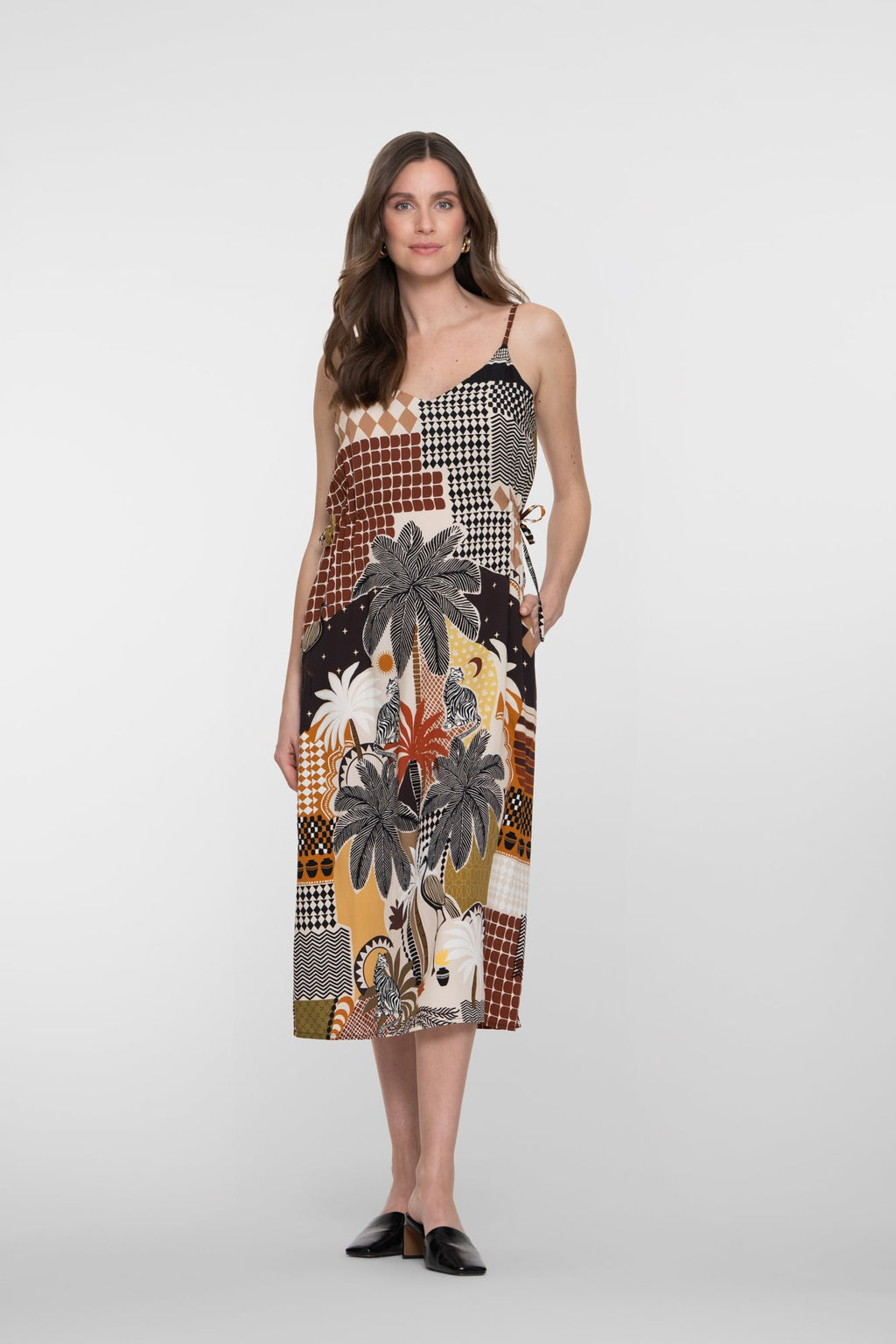 Midi Jurk met Grafische Print