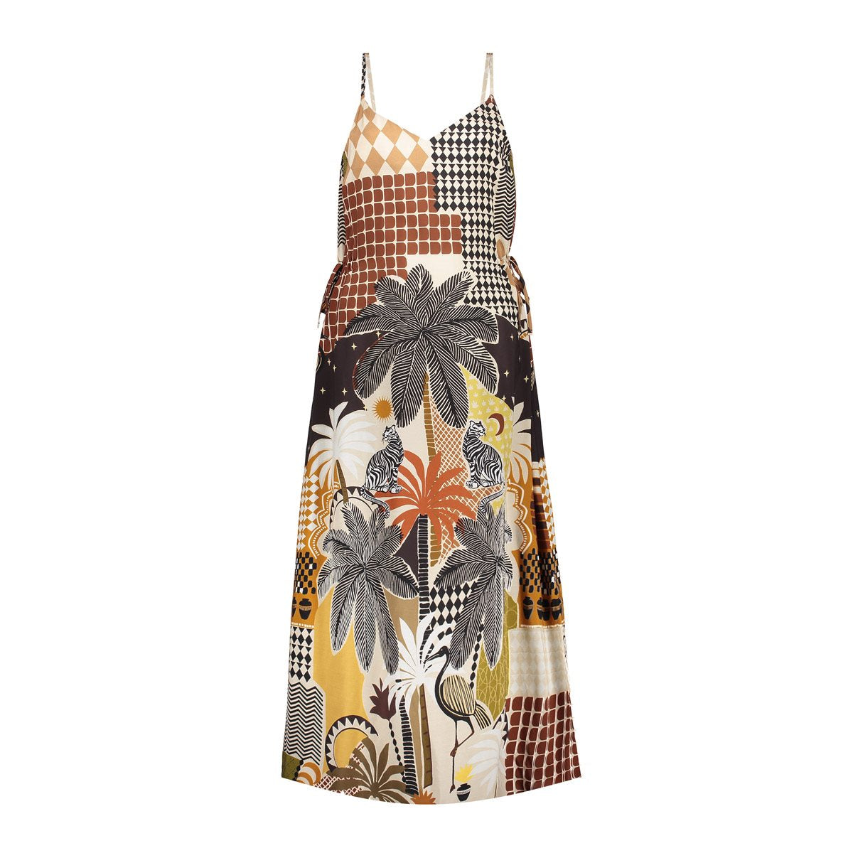 Midi Jurk met Grafische Print