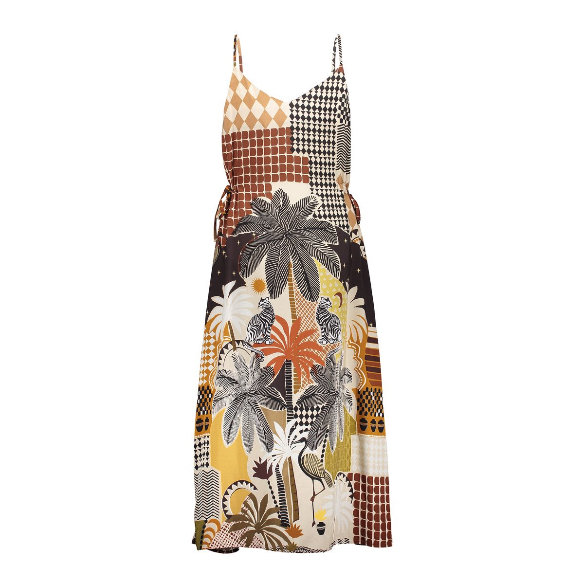 Midi Jurk met Grafische Print
