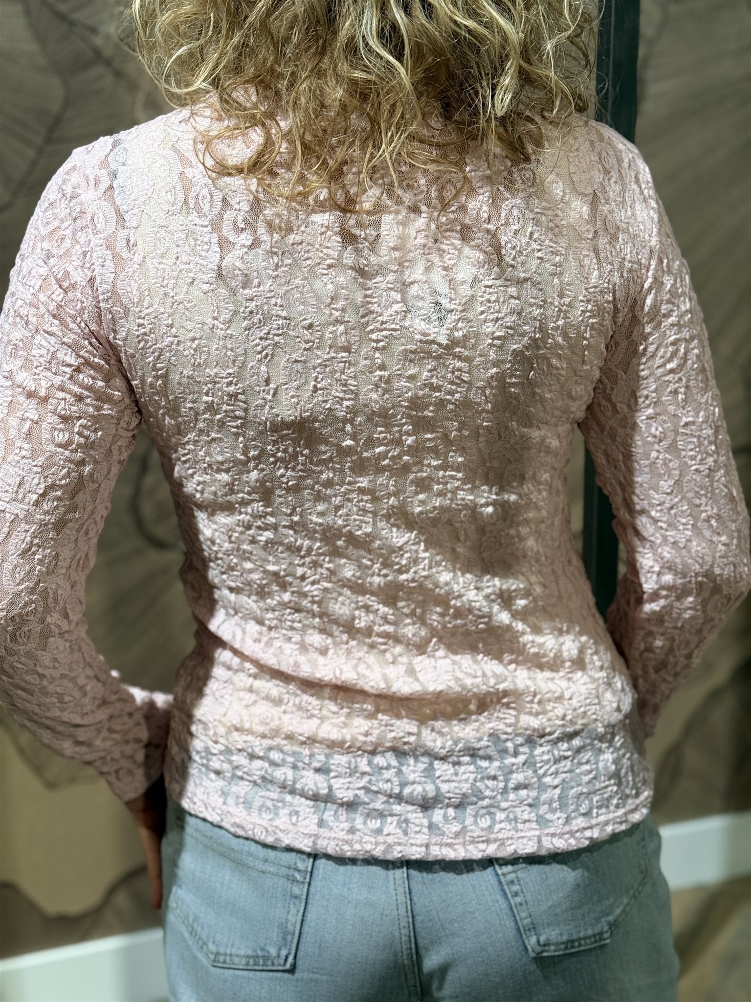 Kanten Top Lange Mouw