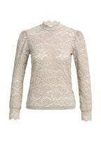Kanten Top met Hoge Halslijn