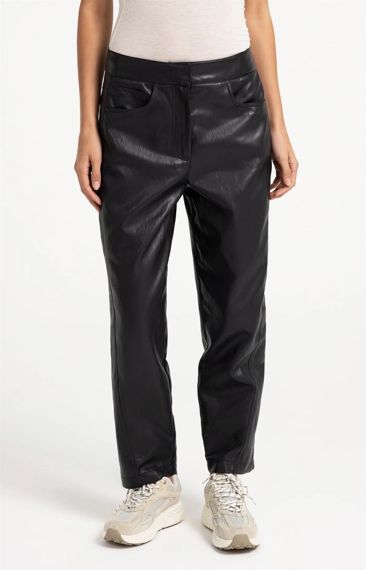 Kunstleren Broek met Siernaden