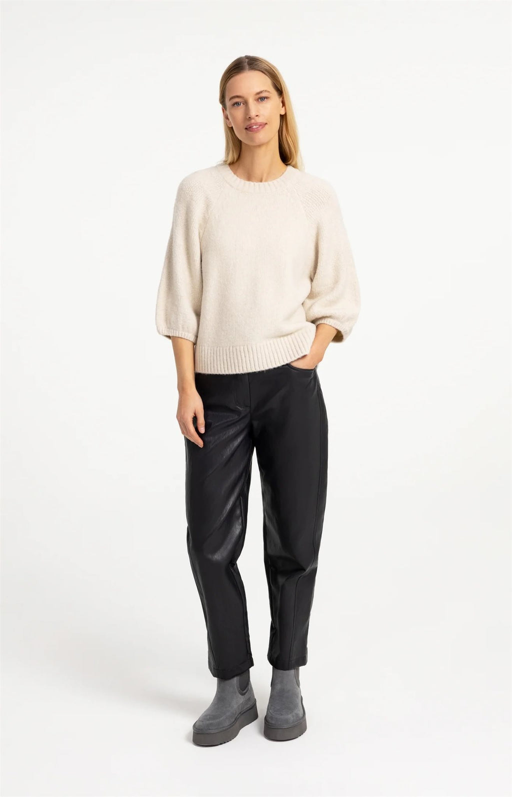 Kunstleren Broek met Siernaden