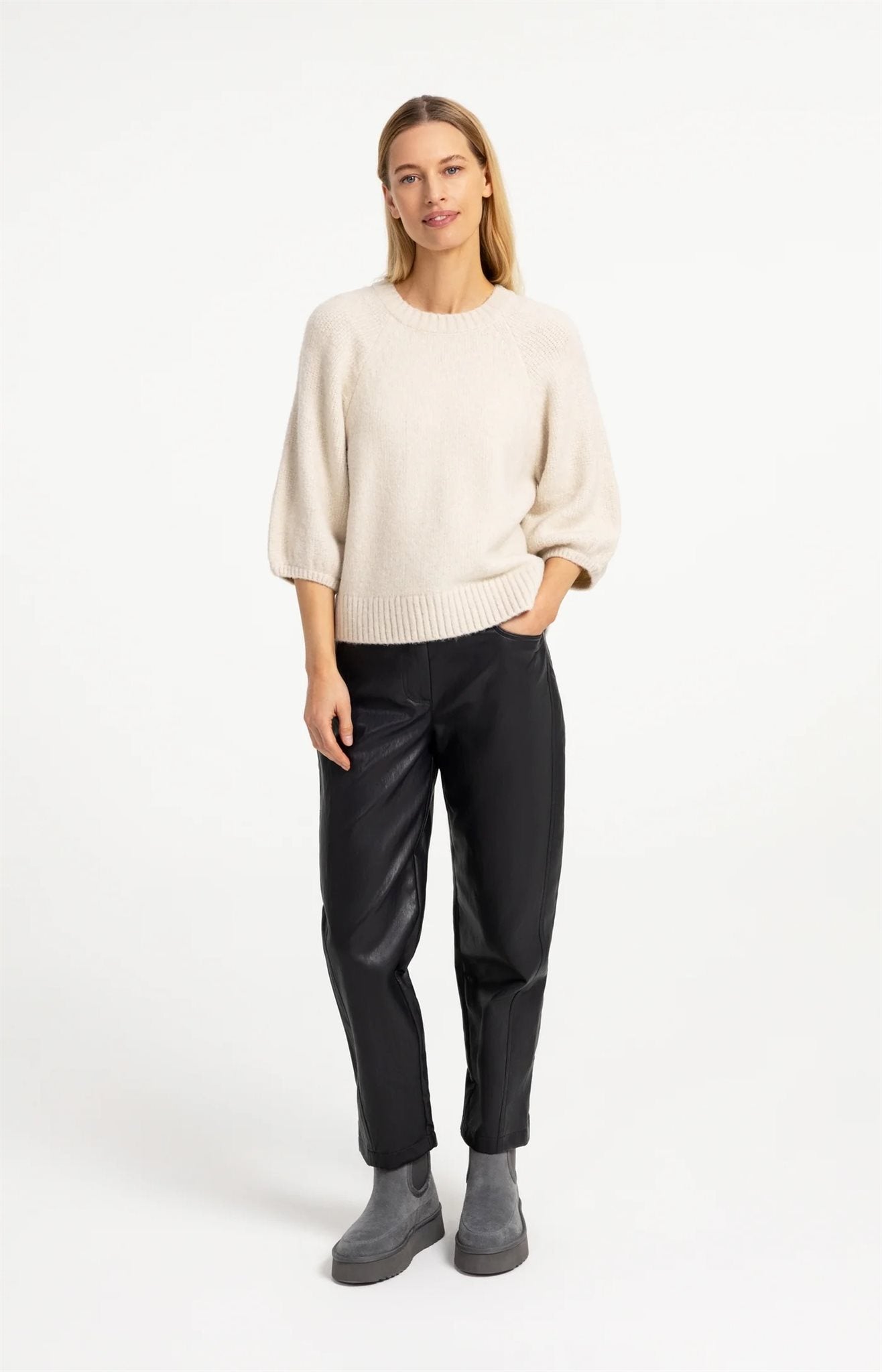 Kunstleren Broek met Siernaden