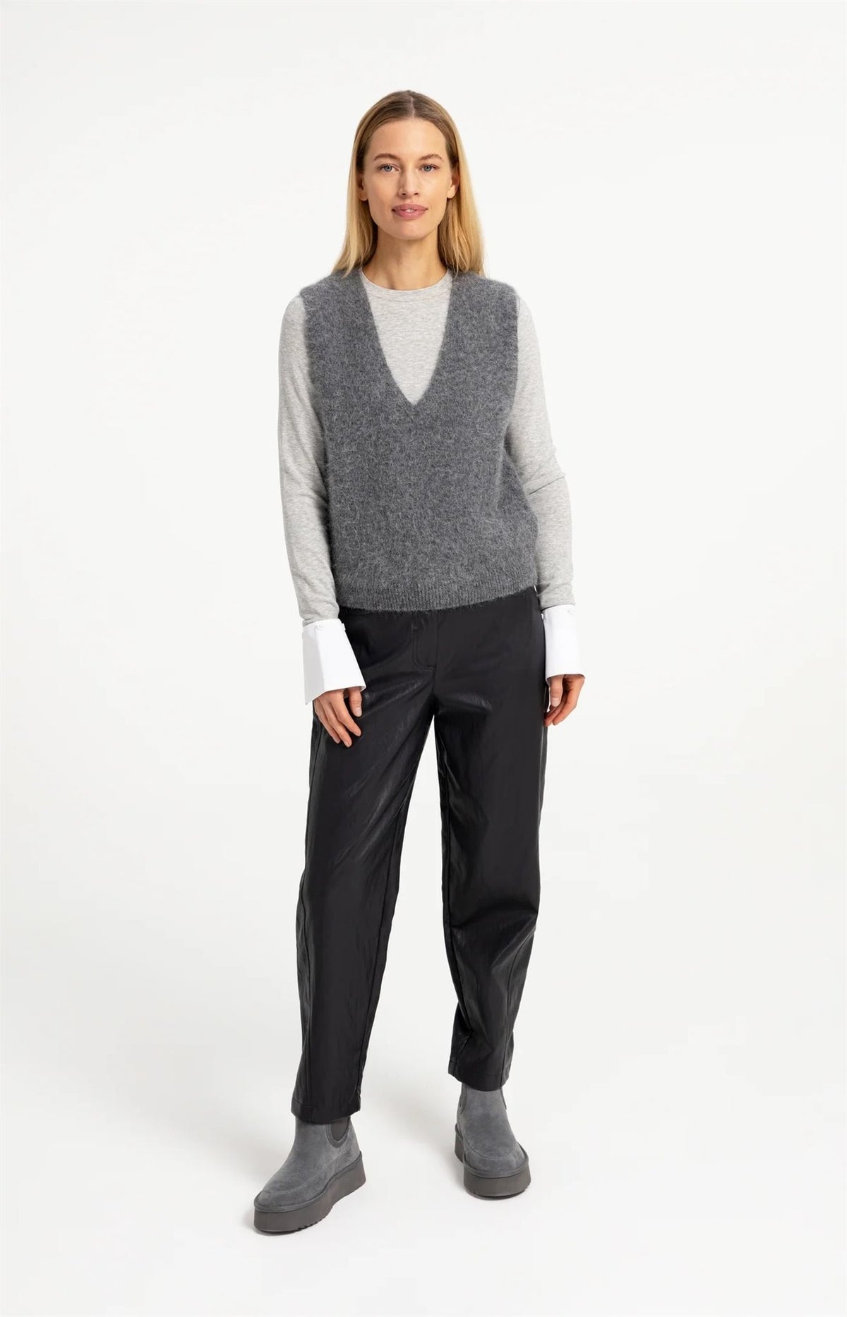 Kunstleren Broek met Siernaden
