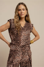 Leone Leopard Vneck Top