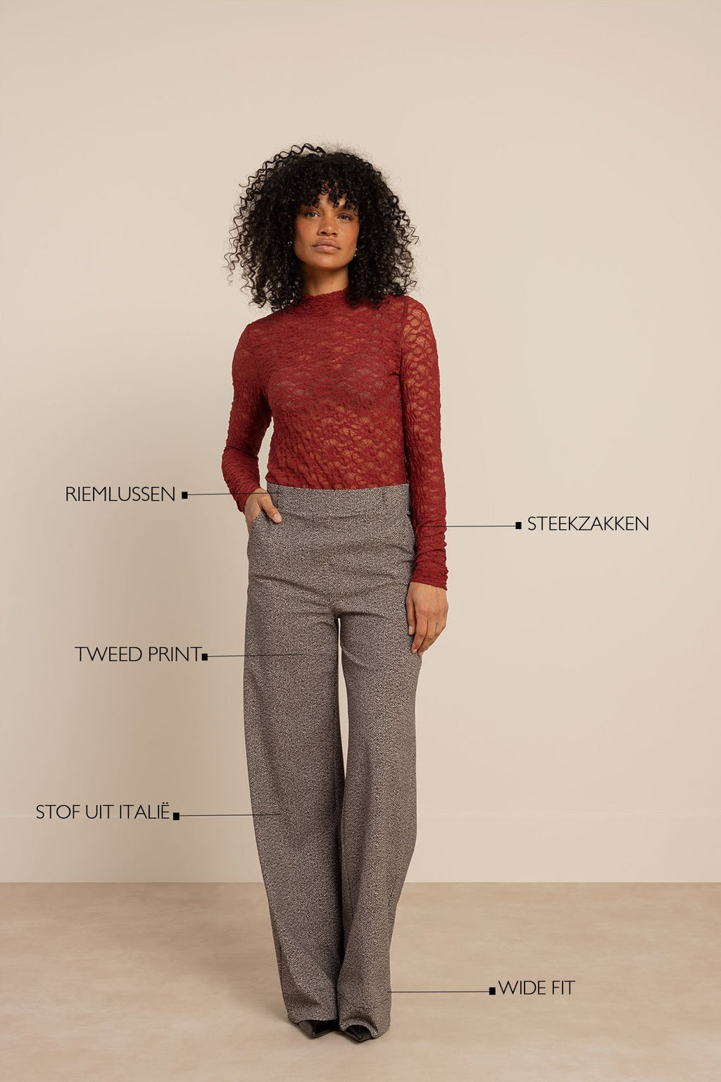 Lexie Tweed Look Trousers