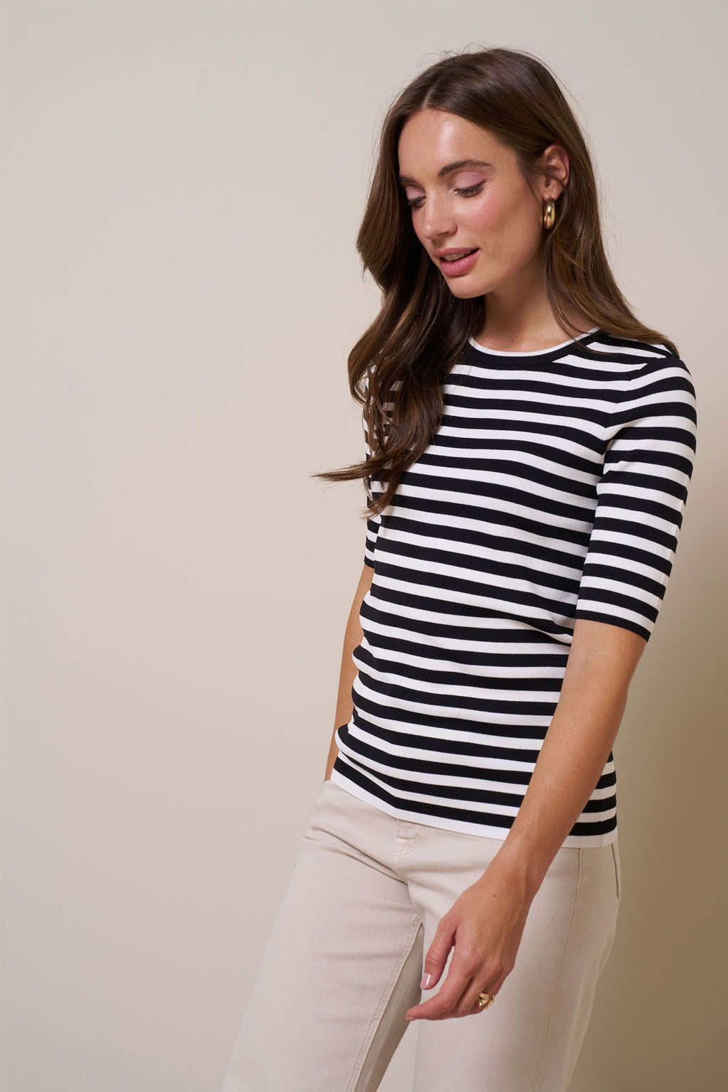 Luna Stripe Short slv Pullover