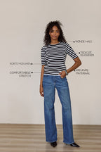 Luna Stripe Short slv Pullover