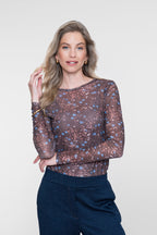 Mesh Top met Bloemenprint