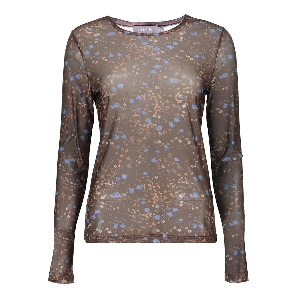 Mesh Top met Bloemenprint