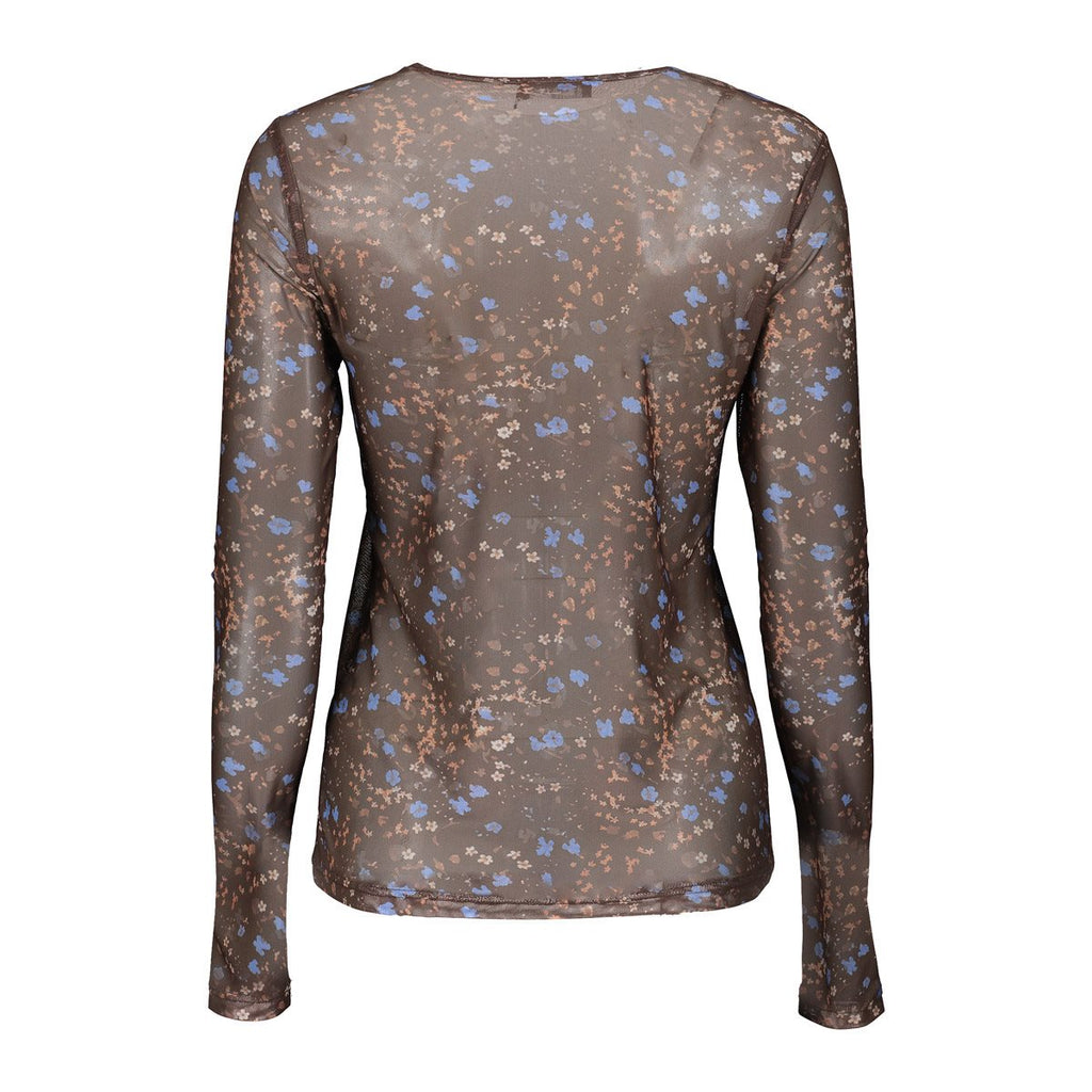 Mesh Top met Bloemenprint