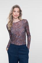 Mesh Top met Bloemenprint